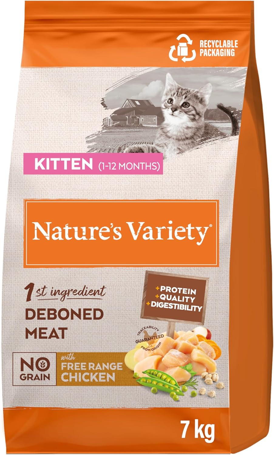 Selected, Cibo per Gattino Con Pollo Disossato, 7 Kg