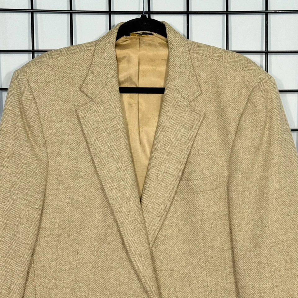 Abrigo Blazer Deportivo De Colección Imperial by Haggar Para Hombres 46 Camel Harris Tweed Informal Foto 2 de 4