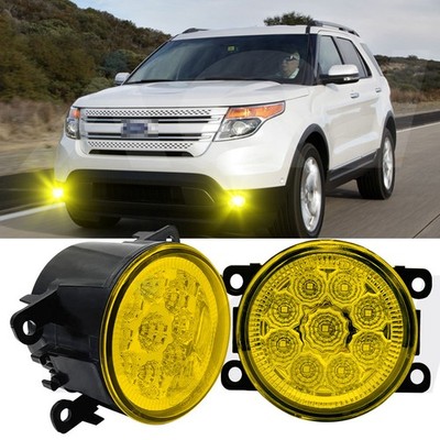Pair Bumper LED Fogs Driving Lamps yellow For Ford Explorer 2011-2014 2015
