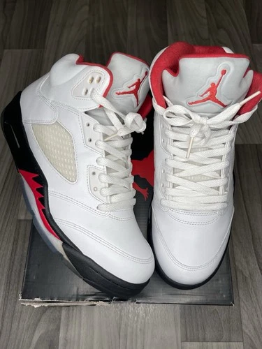 Air Jordan 5 Fire Red Silver Tongue Size 10.5