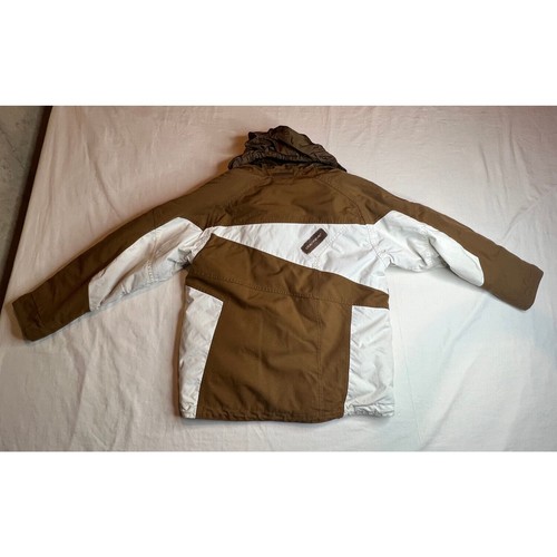 Obermeyer Jacket Youth Size 12 Brown White Snowboarding Skiing Zip Winter Kids - Picture 11 of 12