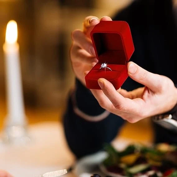 Cajas de anillos de terciopelo Maitys 48 piezas a granel para exhibición de joyas boda compromiso Foto 3 de 4