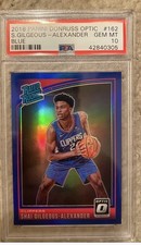 2018 PANINI DONRUSS OPTIC BLUE SHAI GILGEOUS-ALEXANDER ROOKIE RC /49 PSA 10 