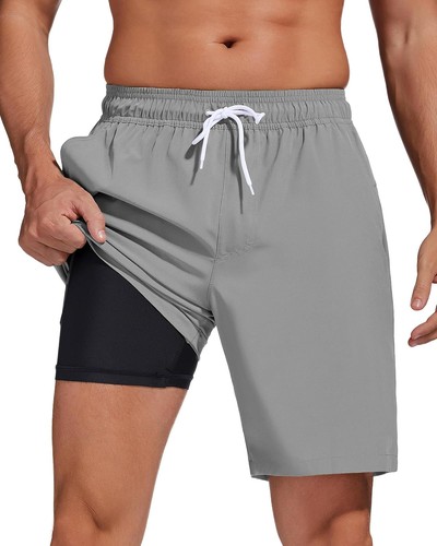 Bañador para hombre de secado rápido traje de baño pantalones cortos con forro bolsillo con cremallera - Imagen 4 de 117