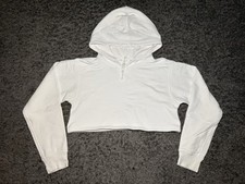 Lululemon Women's All Yours Cropped Pullover Hoodie 2 Cotton Sweatshirt White
