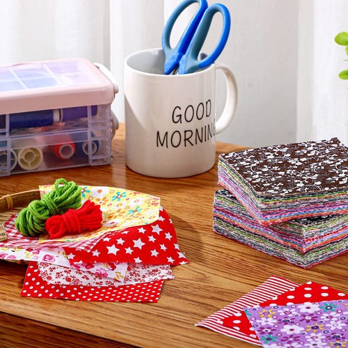 100 Pack 8 x 8 Inch Cotton Fabric Squares No Repeat Quilting Fabric Floral Pa... - Picture 3 of 7