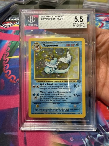 Vaporeon (Unlimited) graded BGS 5.5 for sale on eBay