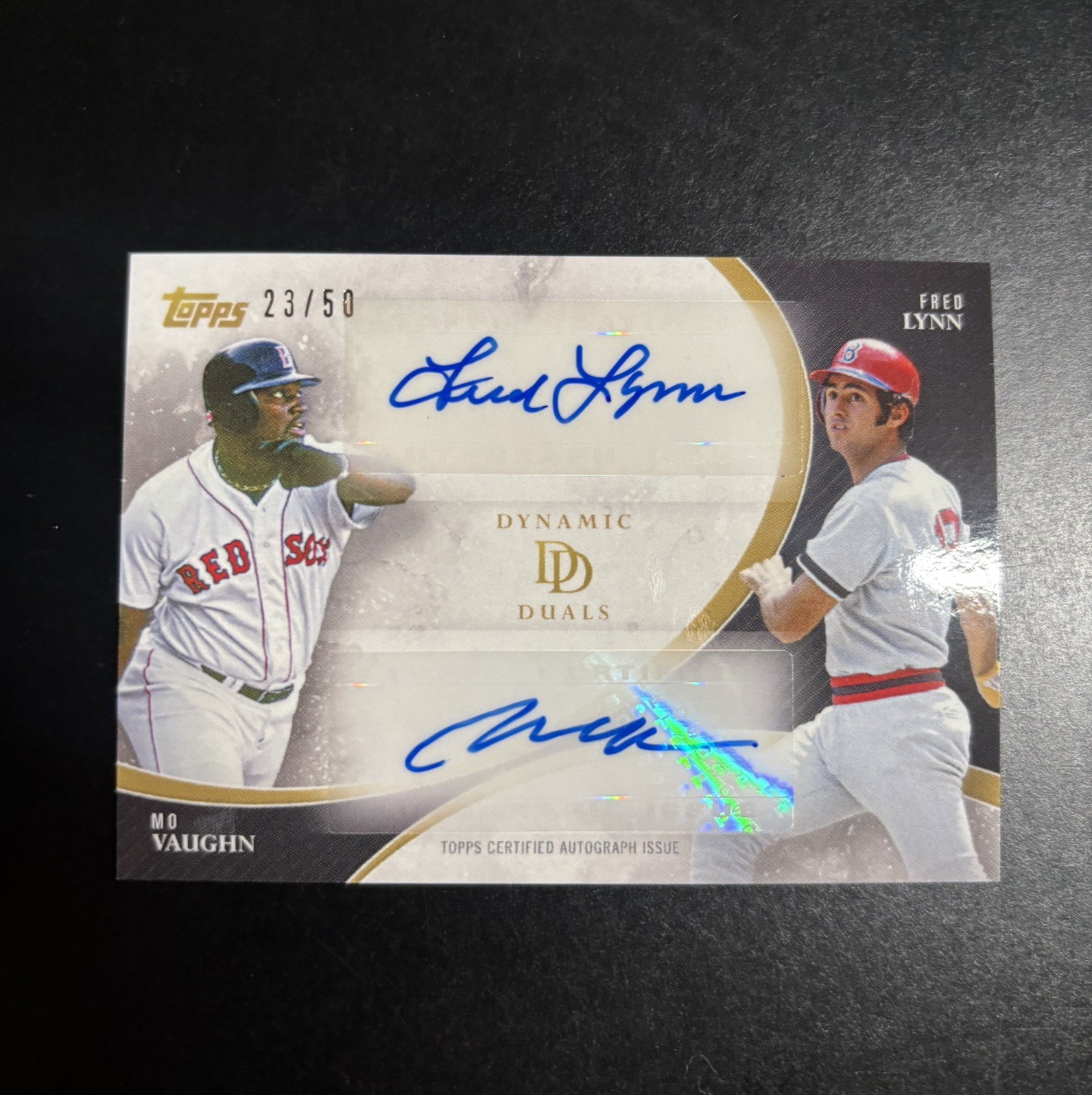2023 Mo Vaughn - Fred Lynn Red Sox #/50 Topps Dynamic Duals Autograph #11A
