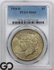 1934-D Peace Dollar PCGS MS 62 ** Scarcer Date In MS!