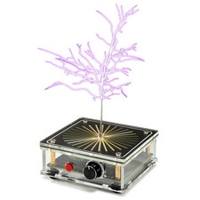   Mini Music Tesla Coil, Safe-to-Touch Lightning PalmTransparent Golden Skele...