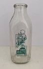 Vintage FENTON'S Dairy Titusville, Pa Square One Pint Glass Milk Bottle 9” Tall