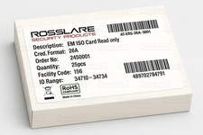 Rosslare ISO Card 125KHZ Prox Read-only Card AT-ERS-26A-3001 AT-R11C 25/Pack
