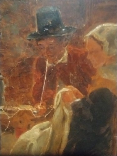 Pequeña pintura al óleo original temprana de Claus Meyer (1856-1919) que necesita restauración - Imagen 3 de 6