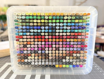 Complete 360 Copic Sketch Alcohol Dual Tip Markers Set with Storage Case