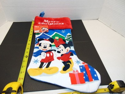 Disney Mickey Mouse & Minnie Mouse Merry Christmas Stocking 17'' NEW RUZ
