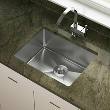 Undermount Single Bowl Kitchen Sink Stainless Steel Nano Washing Basin 23x8x9 in