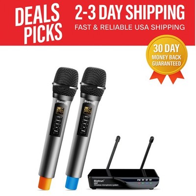 Wireless Handheld Microphone System with Long Range and Echo Control for Parties
