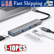 Adapter USB C Type C 4 Port High Speed Multi USB Splitter PC Laptop Macbook LOT
