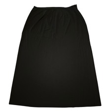 Kate Hill Women Black Maxi Skirt Plus Size 1X Rayon Blend Solid Minimalist