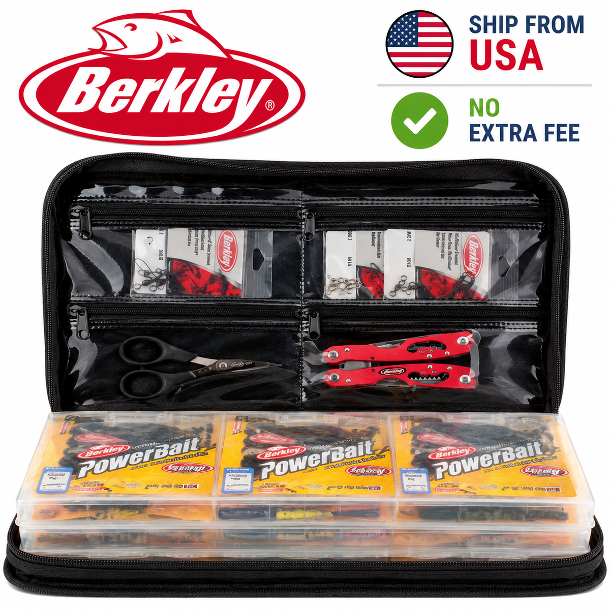 berkley soft bait tackle bag Max Capacity Notebook, 7 Heavy Duty Sleeves, Can Hold up to 24 Standard Bait Bags, Organize and Store All of Your Bait for Quick and Easy Access The Bait Binder also stows away into other Berkley model tackle bags Berkley Soft Plastic Bait Binder