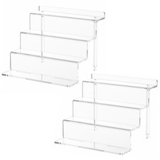 4 Tier Acrylic Riser Display Stands Shelf for Amiibo Funko,12"2 Pack