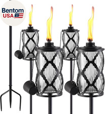 4 Pack Glass Citronella Torches, 16 Oz Garden...