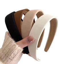 4 Pcs Thick Wide Padded Non Slip Square Headbands Women Girls Neutral Color