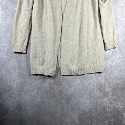 Charter Club Luxury Cashmere Cardigan Sweater Womens Size 1X Tan Knit Open Front - Picture 3 of 9