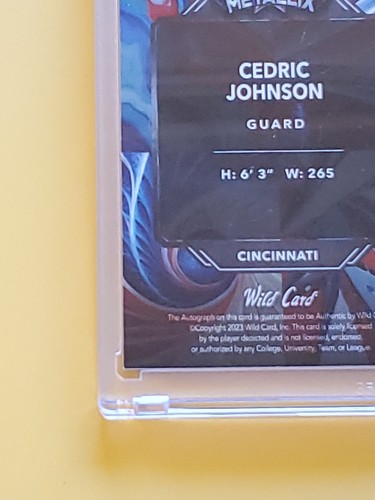 Cedric Johnson 2023 Wild Card #WMM-CJA American Metallix AUTO Rookie RC #1/12 - Picture 11 of 11