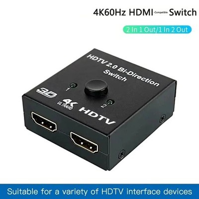 HDMI 2.0 HDTV Switch Switcher Splitter Bi-Direction Hub HDCP 2x1 1x2 In Out 4K