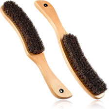 2 Pcs Felt Hat Brush Wooden Cowboy Hat Horse Hair Brush for Cleaning Removes Dus
