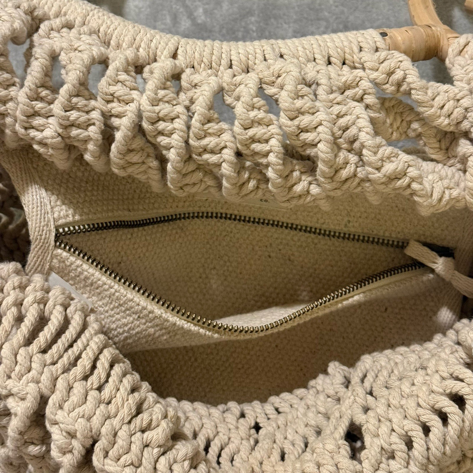 Universal Thread Cream Crochet Macrame Handbag wi… - image 5