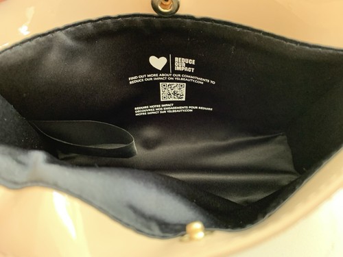 YSL Beaute Pochette Nu Pêche Sac de Voyage Brevet Tan Clair Trousse de Toilette Neuf - Photo 9/11