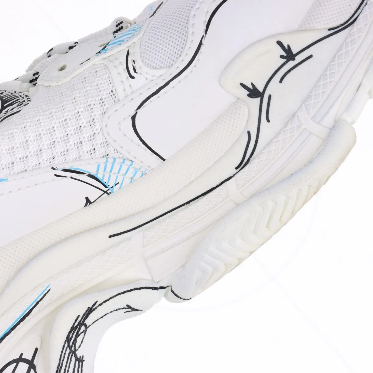 Balenciaga Triple s Faux leather x mesh Sneakers 26cm Men's White 536737 Distres thumbnail 11