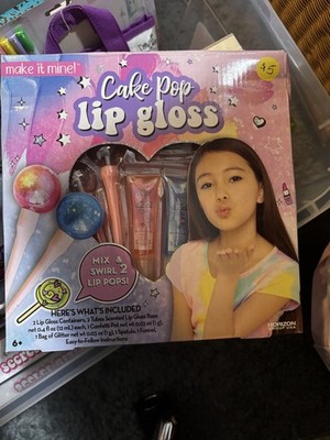 Cake Pop Lip Gloss Mix and Swirl 2 Lip Pops for Little Girls ages 6 and Up