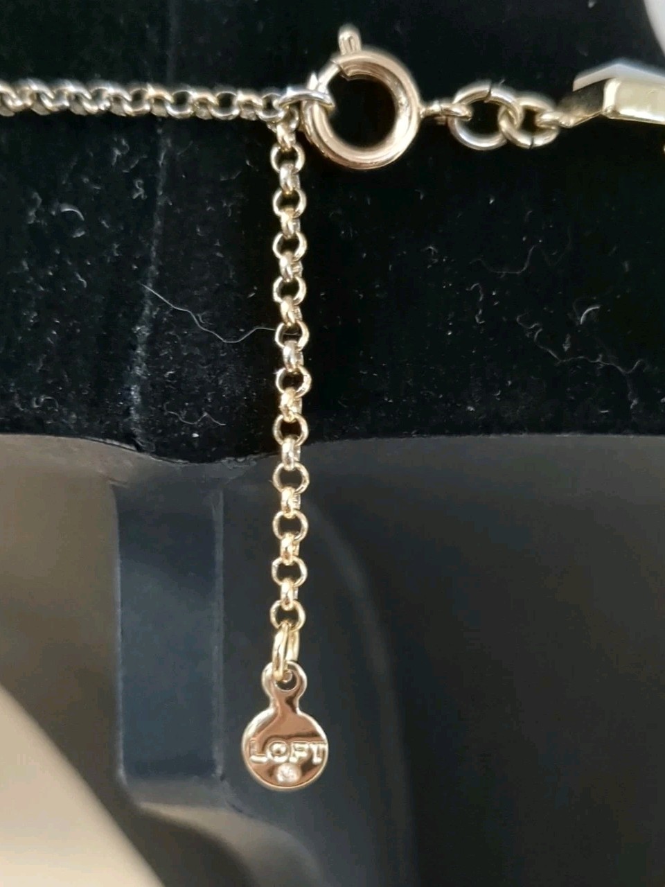 Loft gold-tone square shell statement necklace 16" - image 2