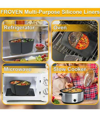 6 Quart Silikon Schongarer Trennwand Einlagen Oval. Verdickt, gewichtet & stabil... - Bild 5 von 9