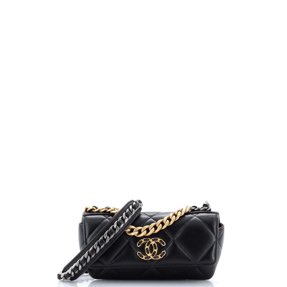 Chanel 19 Glasses Case with Chain Quilted Goatskin | eBay