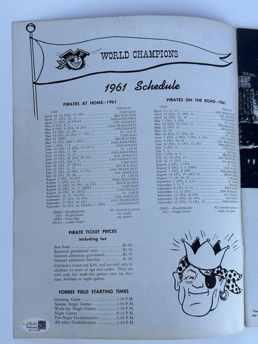 Bill Mazeroski HOF Signed Autographed 1961 Pittsburgh Pirates Yearbook JSA - Picture 3 of 8