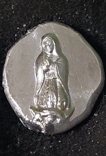 .999 Fine Silver Art Piece High Relief Coin Style – Unique Handmade Virgin Mary