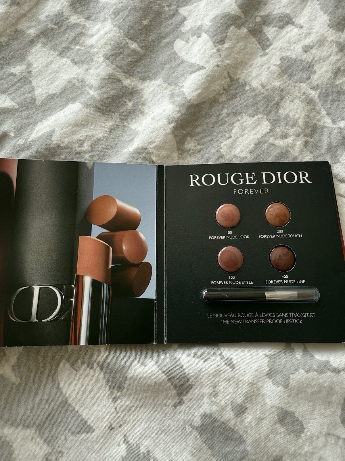Dior Rouge Forever Lipstick 5-Shade Nude Sample Card with Mini Brush
