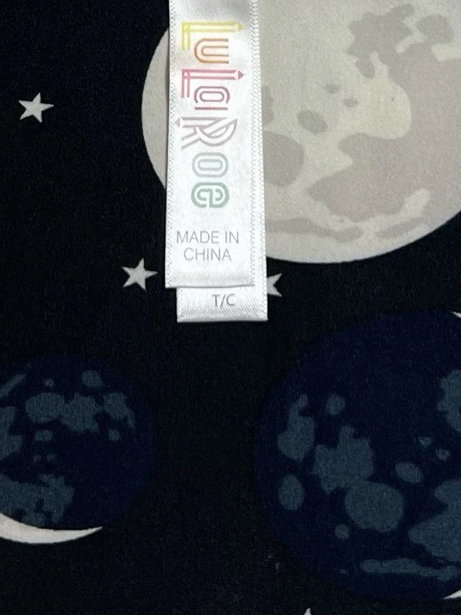 Leggings LuLaRoe TC Alto Curvilíneo Raro NEGRO Media Luna Estrella Espacial Galaxia TIERRA Foto 4 de 4