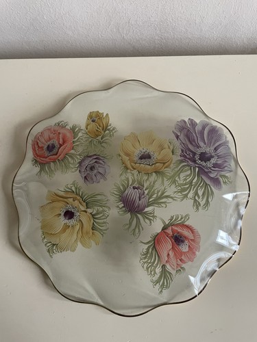 Mid Century Pilkington-Chance Michael Harris Anemone Glas Teller Mohnblume - Bild 16 von 16