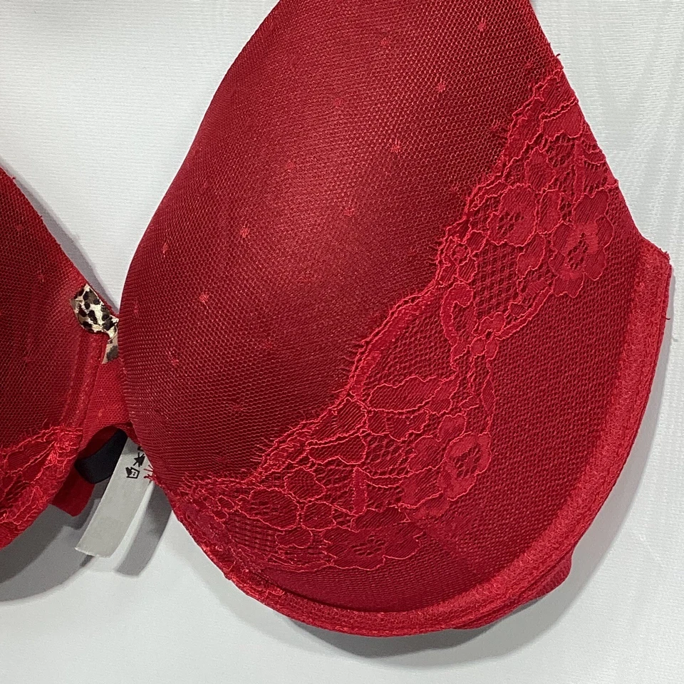 Hermoso Sujetador Ambrielle 38DD Rojo Encaje Con Aros Lados Altos Espalda Suave Foto 3 de 4