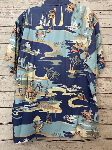 BLUEWATER Wear XL Fish Golf Cocktail Fun Short Sleeve Button Shirt Collar Pocket - Picture 10 of 22