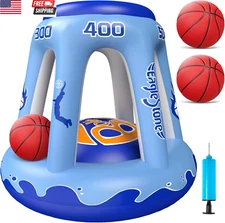 Inflatable Pool Basketball Hoop for Kids & Adults, 47" Swimming Floating Basketb