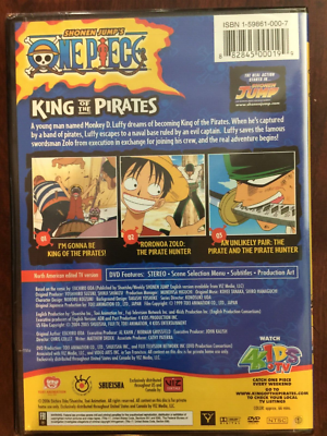 One Piece - Vol. 1: King of Pirates (DVD, 2006, Edited Dubbed) for