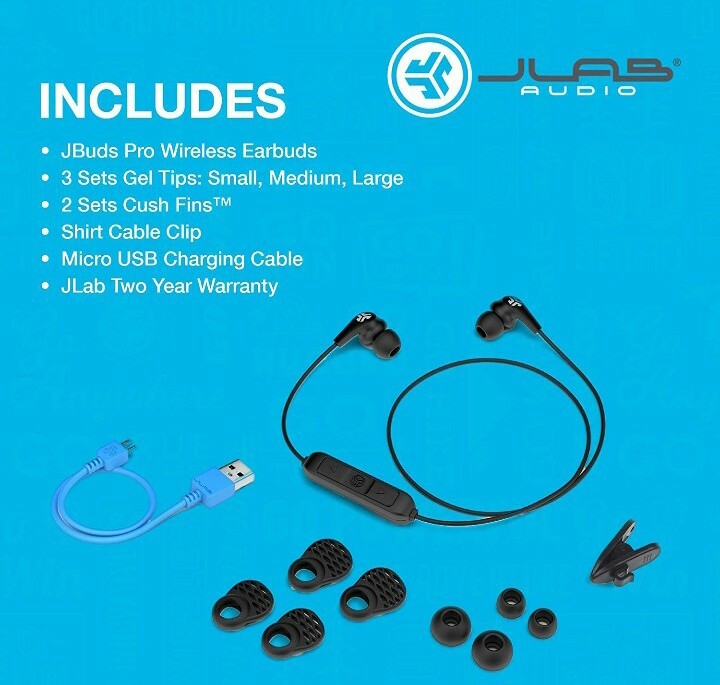  JLab Audio JBuds Pro Bluetooth Wireless Signature Earbuds Noise Isolating Black