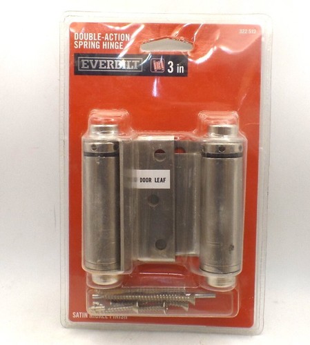 EVERBILT 14971 3 IN. SQUARE RADIUS SATIN NICKEL DOUBLE ACTION SPRING DOOR HINGE - Picture 1 of 2