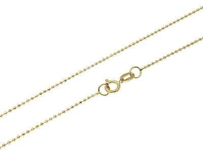 1 MM MASSIVE 14K GELBGOLD DIAMANTSCHLIFF PERLE KUGELKETTE HALSKETTE 15 16 18 20 22 24
